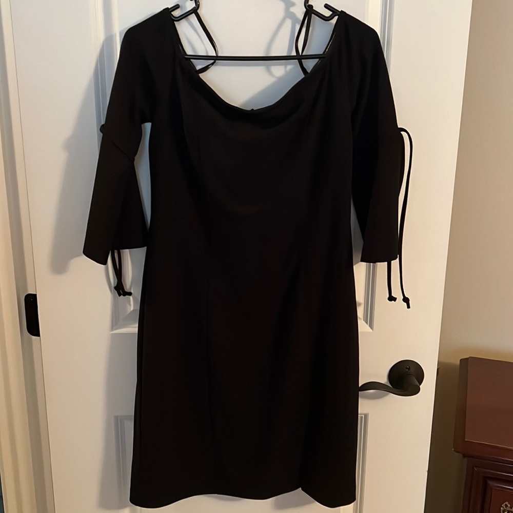 Little black dress, off shoulder, half sleeve.  Alexia Admor New York
